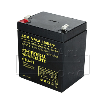 Аккумулятор GSL5-12 (12 В, 5 А/ч) GENERAL SECURITY